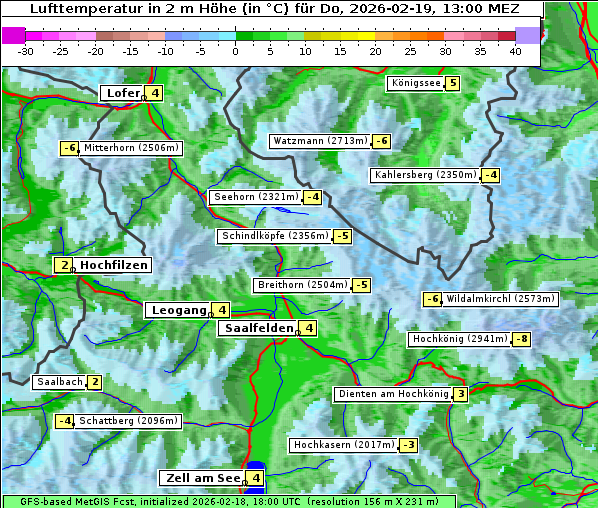 Temperatur, 19. 2. 2026