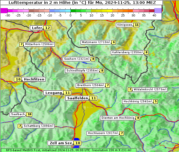 Temperatur, 25. 11. 2024