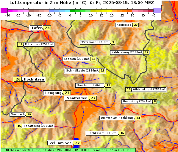 Temperatur, 15. 8. 2025
