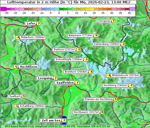 Temperatur, 23. 2. 2026