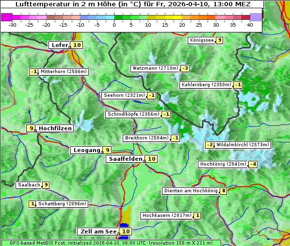 Temperatur, 10. 4. 2026