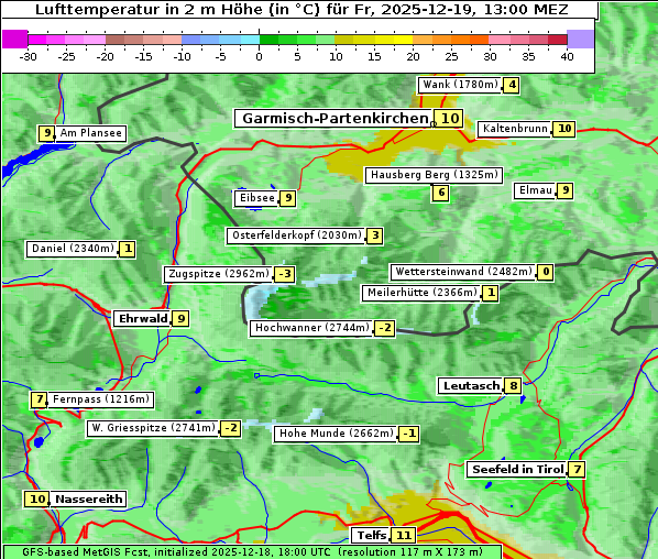 Temperatur, 19. 12. 2025
