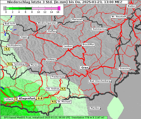 Niederschlag, 23. 1. 2025