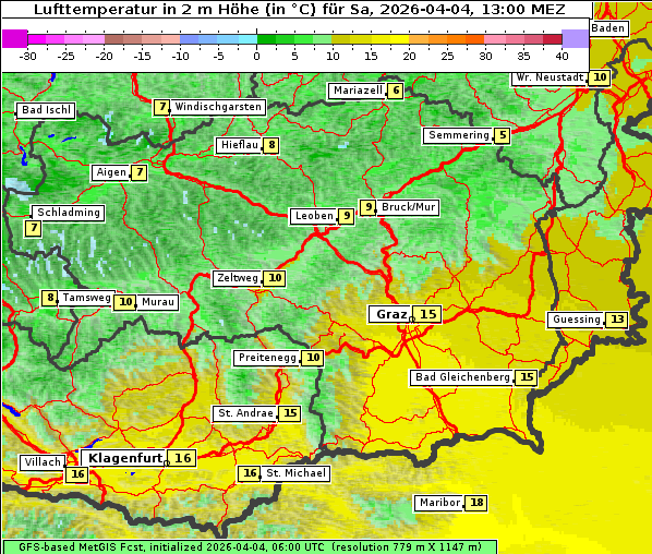 Temperatur, 4. 4. 2026