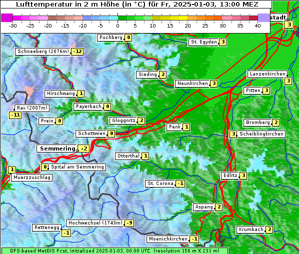 Temperatur, 3. 1. 2025