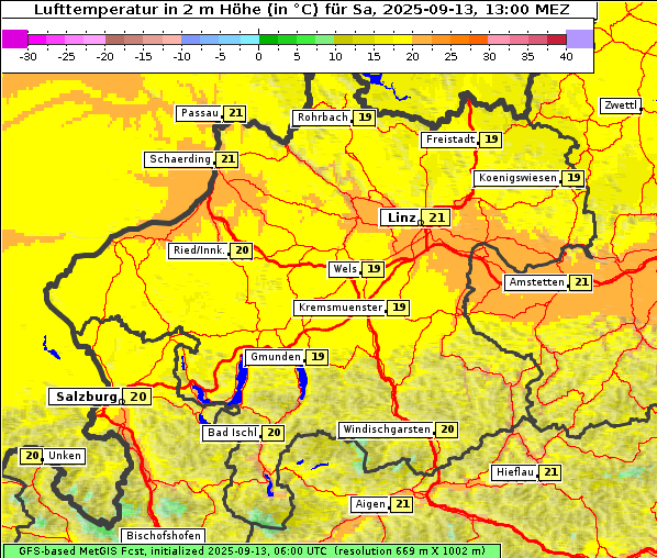 Temperatur, 13. 9. 2025