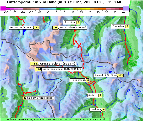 Temperatur, 23. 3. 2026