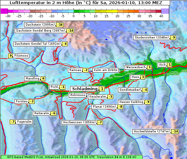 Temperatur, 10. 1. 2026