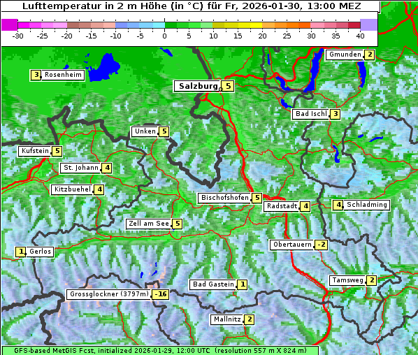 Temperatur, 30. 1. 2026