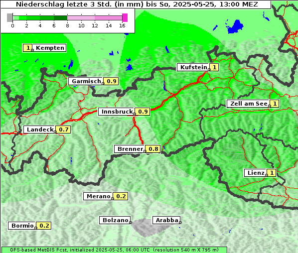 Niederschlag, 25. 5. 2025