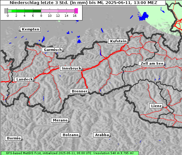 Niederschlag, 11. 6. 2025