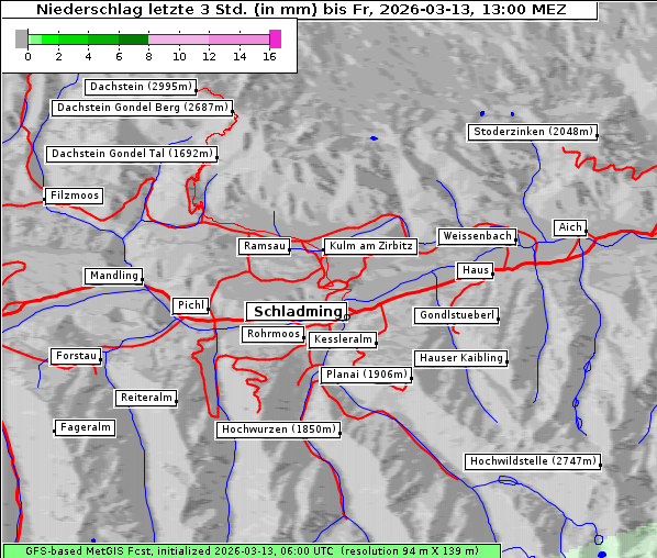 Niederschlag, 13. 3. 2026