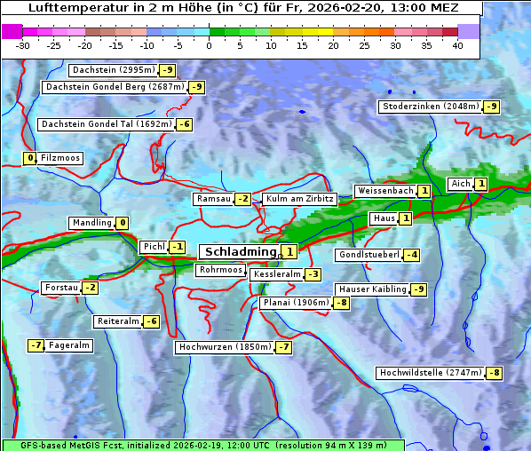 Temperatur, 20. 2. 2026