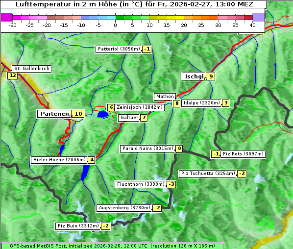 Temperatur, 27. 2. 2026