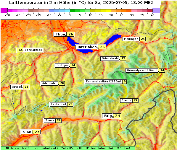 Temperatur, 5. 7. 2025