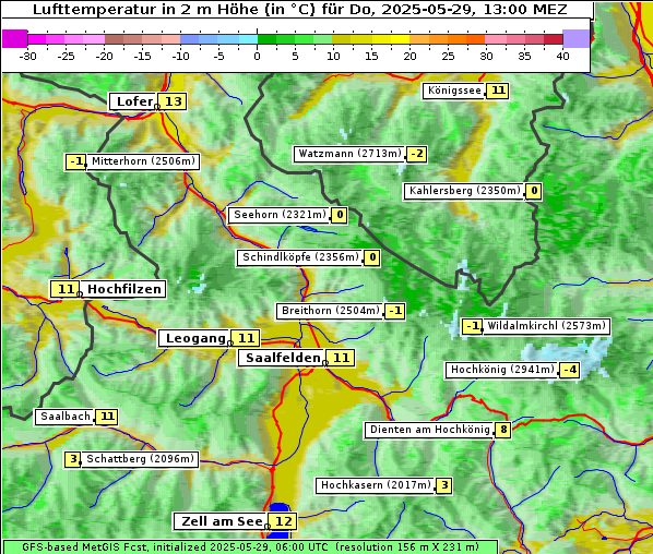 Temperatur, 29. 5. 2025