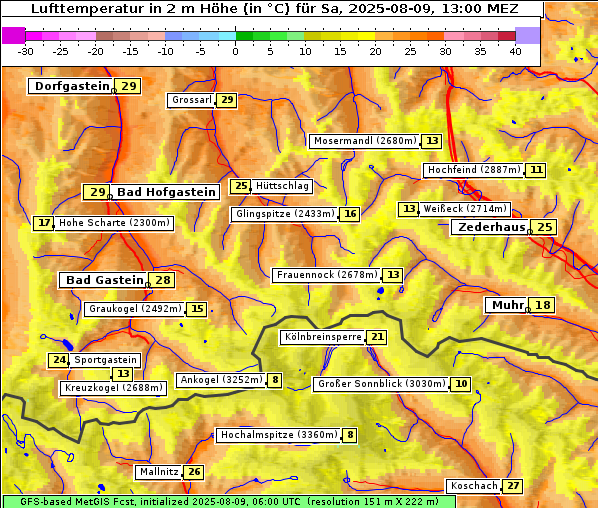 Temperatur, 9. 8. 2025