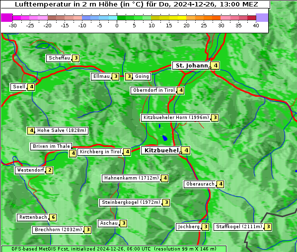 Temperatur, 26. 12. 2024