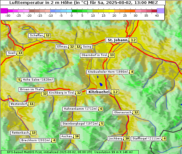 Temperatur, 2. 8. 2025