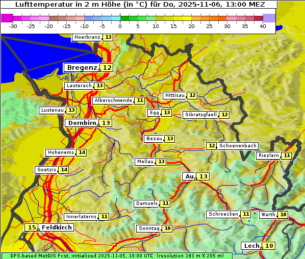 Temperatur, 6. 11. 2025