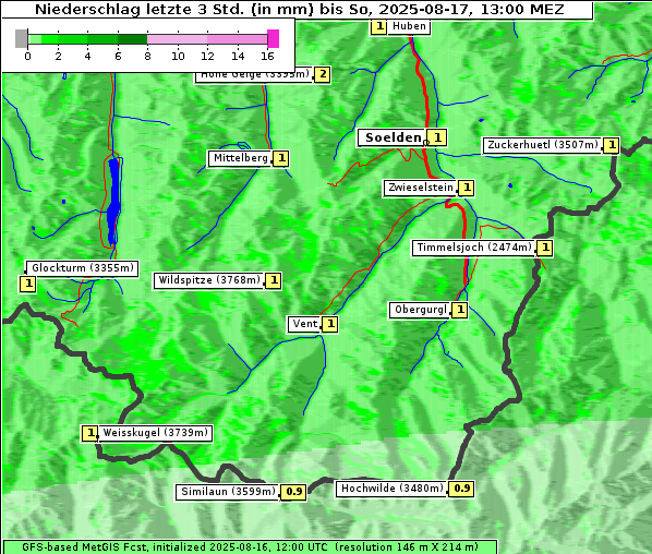 Niederschlag, 17. 8. 2025