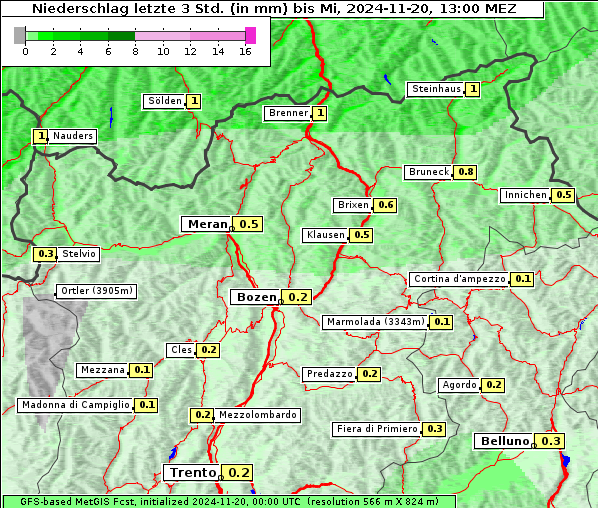 Niederschlag, 20. 11. 2024