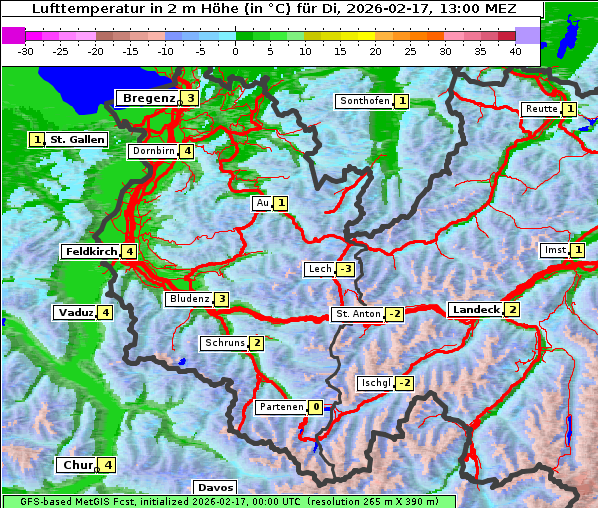 Temperatur, 17. 2. 2026