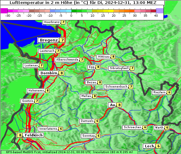 Temperatur, 31. 12. 2024