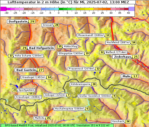 Temperatur, 2. 7. 2025