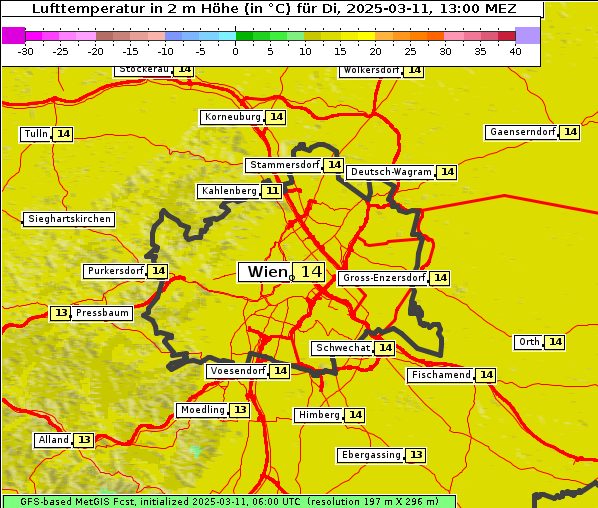 Temperatur, 11. 3. 2025