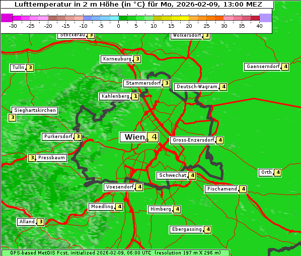 Temperatur, 9. 2. 2026