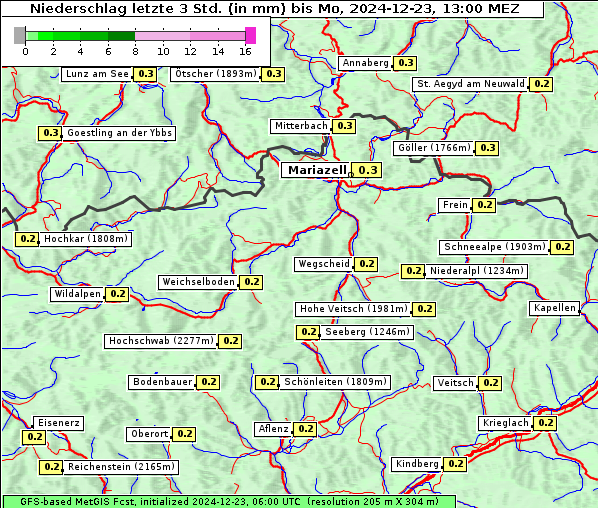 Niederschlag, 23. 12. 2024