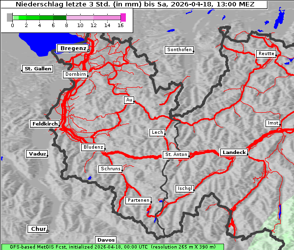 Niederschlag, 18. 4. 2026