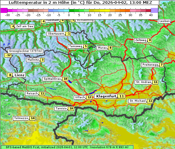 Temperatur, 2. 4. 2026
