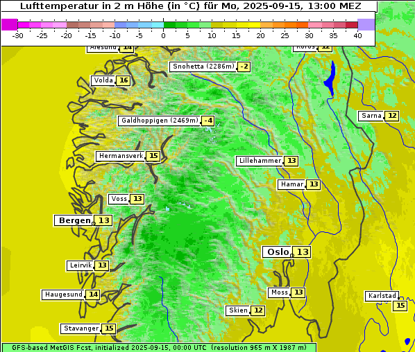 Temperatur, 15. 9. 2025