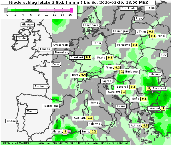 Niederschlag, 29. 3. 2026