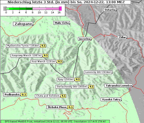 Niederschlag, 22. 12. 2024
