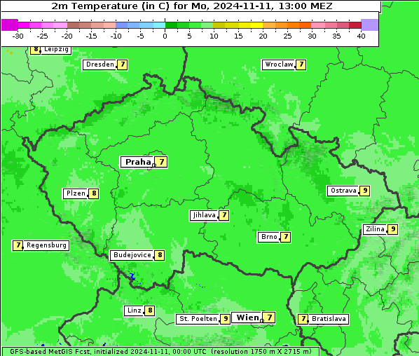 Temperatur, 11. 11. 2024