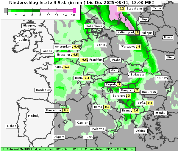 Niederschlag, 11. 9. 2025