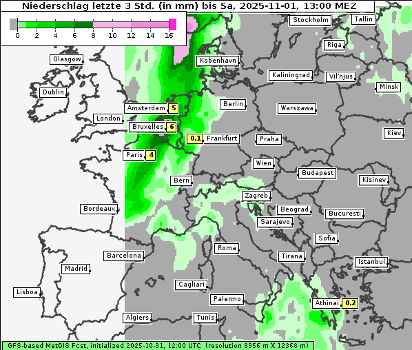 Niederschlag, 1. 11. 2025