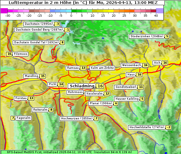 Temperatur, 13. 4. 2026