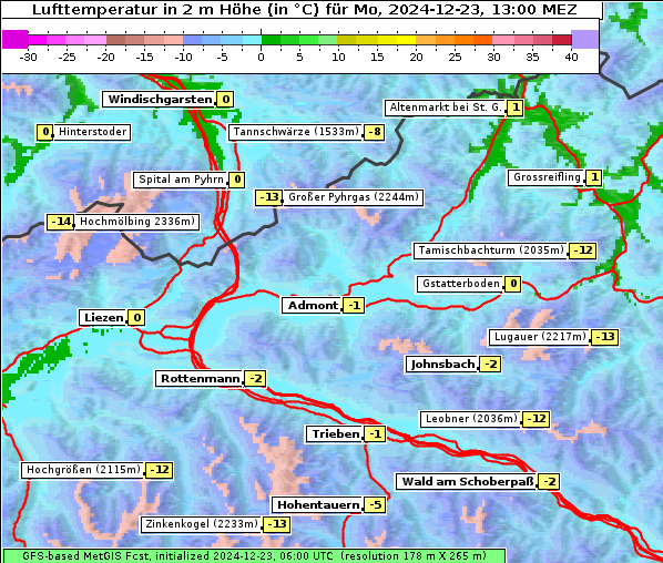 Temperatur, 23. 12. 2024