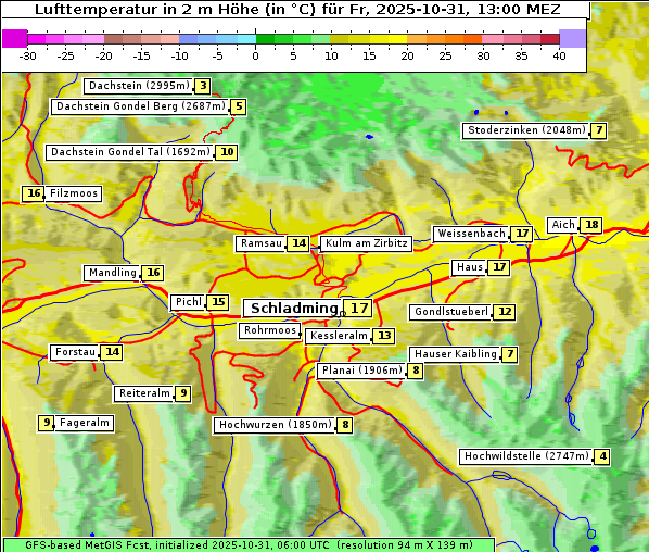 Temperatur, 31. 10. 2025