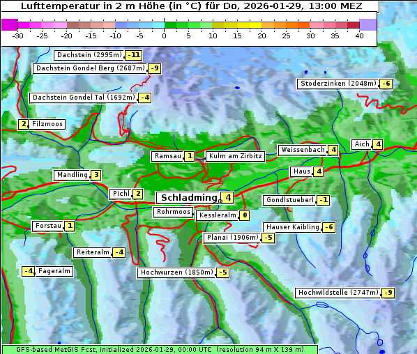 Temperatur, 29. 1. 2026