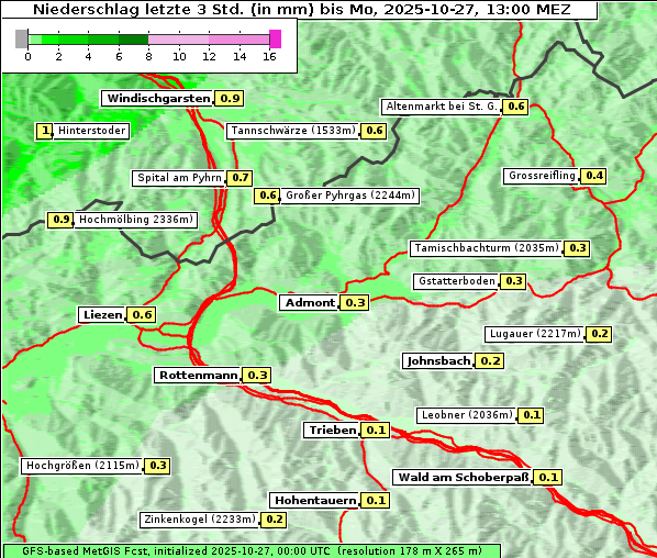 Niederschlag, 27. 10. 2025