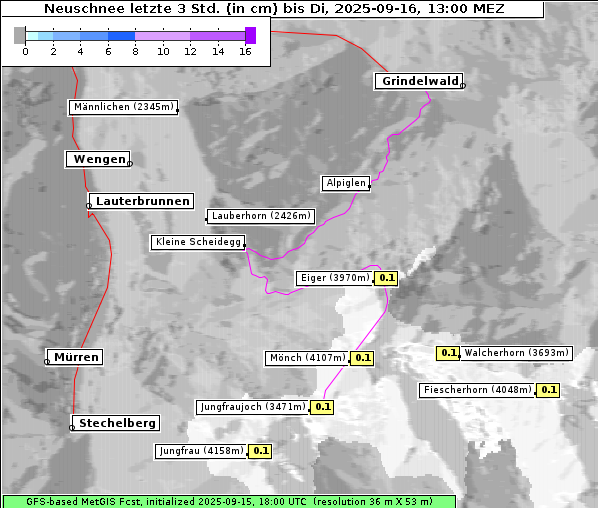 Neuschnee, 16. 9. 2025