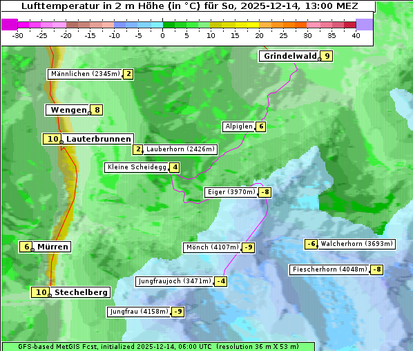 Temperatur, 14. 12. 2025