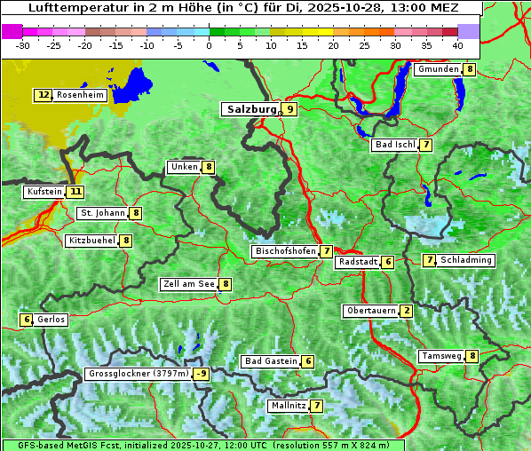 Temperatur, 28. 10. 2025