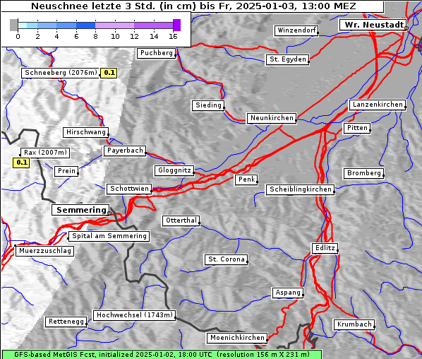 Neuschnee, 3. 1. 2025