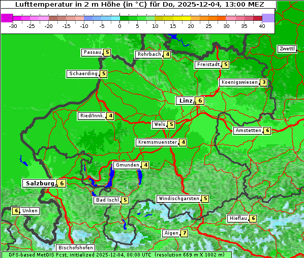 Temperatur, 4. 12. 2025